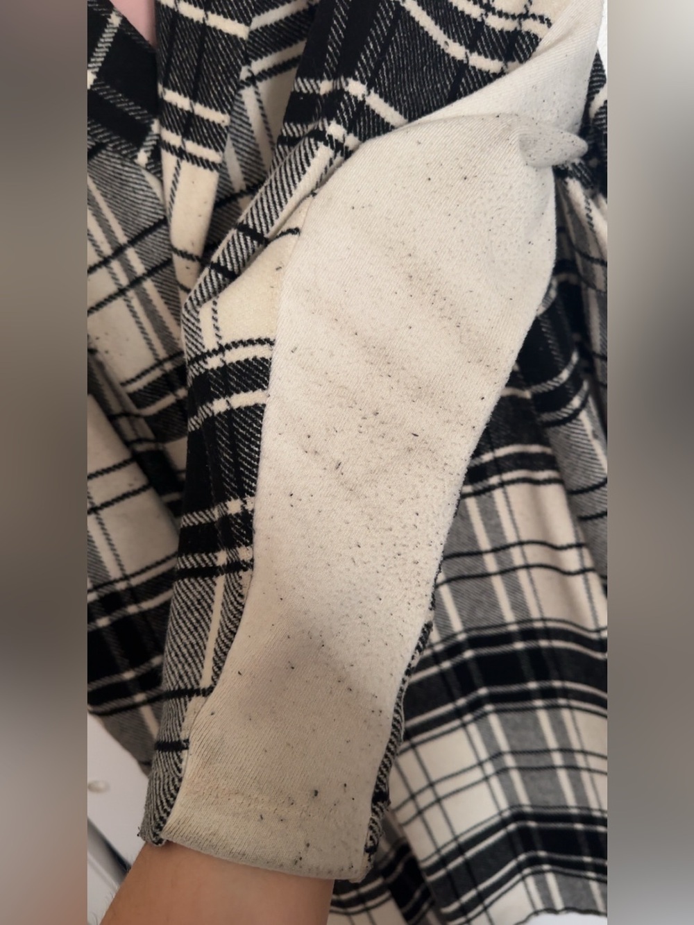 Torrid Black & Cream Plaid Double-Breasted Pea Coat - Picture 4 of 5